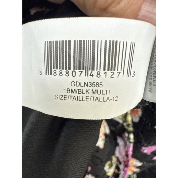 GUESS Womens Size 12 Off-The-Shoulder Lace Midi Cocktail Dress Black Floral New - Picture 11 of 14